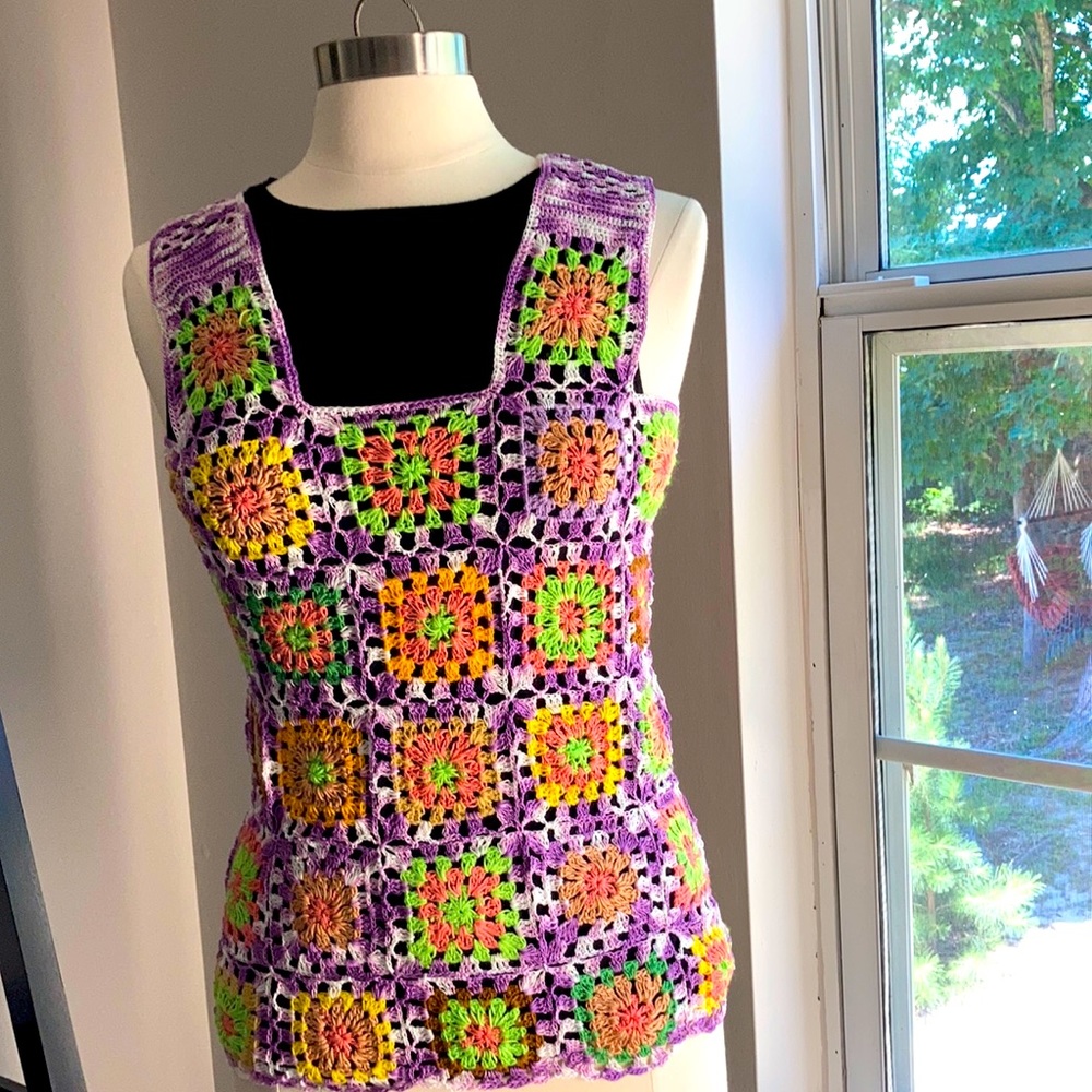 Multicolor Blouse crochet Sizes M,L
